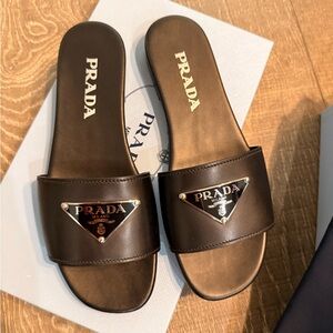 Prada Black Slide Sandals